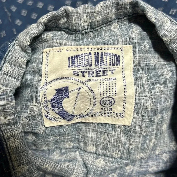 Indigo Nation Shirt Size 15.5 - Picture 5 of 6
